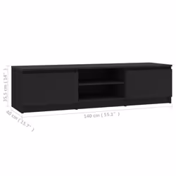 vidaXL TV Cabinet Engineered Wood Black TV Unit Sideboard Stand Furniture - Additional view 4