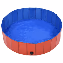 vidaXL Foldable Dog Swimming Pool Red 120x30cm PVC Anti-Slip Pet Water Centre