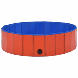 vidaXL Foldable Dog Swimming Pool Red 120x30cm PVC Anti-Slip Pet Water Centre