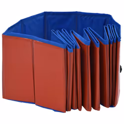 vidaXL Foldable Dog Swimming Pool Red 120x30cm PVC Anti-Slip Pet Water Centre - Additional view 4
