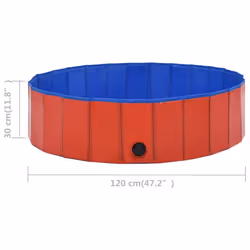 vidaXL Foldable Dog Swimming Pool Red 120x30cm PVC Anti-Slip Pet Water Centre - Additional view 7