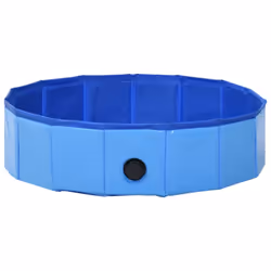 vidaXL Foldable Dog Swimming Pool Blue 80x20cm PVC Anti-Slip Pet Water Centre