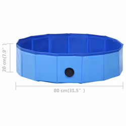 vidaXL Foldable Dog Swimming Pool Blue 80x20cm PVC Anti-Slip Pet Water Centre - Additional view 4