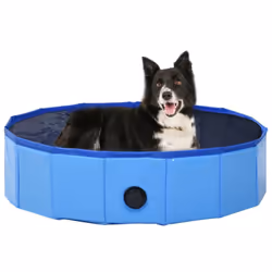 vidaXL Foldable Dog Swimming Pool Blue 80x20cm PVC Anti-Slip Pet Water Centre - Additional view 6