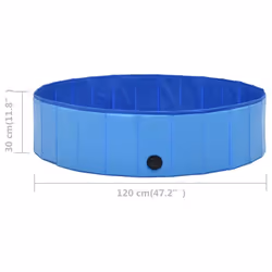 vidaXL Foldable Dog Swimming Pool Blue 120x30cm PVC Anti-Slip Pet Water Centre - Additional view 7