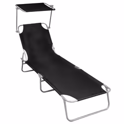 VidaXL 47770, Lounge, Padded seat, Aluminium, Polyester, Black, 120 kg, 575 mm