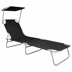 VidaXL 47770 outdoor chair Lounge Padded seat Aluminium, Polyester Black