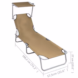 VidaXL 47773 outdoor chair Lounge Padded seat Aluminium, Polyester Taupe - Additional view 7