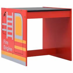 vidaXL 3 Piece Kids Chair Table Set Fire Truck Design Wood Drawing Activity - Additional view 2