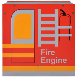 vidaXL 3 Piece Kids Chair Table Set Fire Truck Design Wood Drawing Activity - Additional view 4