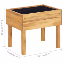 vidaXL Solid Acacia Wood Raised Garden Planter Outdoor Flower Bed Box Brown - Additional view 6