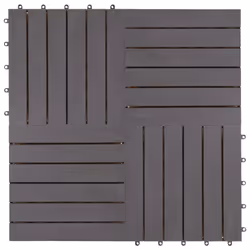 vidaXL 10x Solid Acacia Wood Decking Tiles Grey Wash 30x30cm Flooring Decks