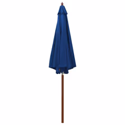 vidaXL Garden Parasol with Wooden Pole Sunshade Outdoor Umbrella Canopy Blue - Additional view 4