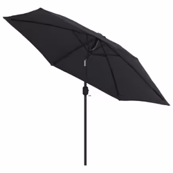 vidaXL Garden Parasol with Metal Pole Sunshade Outdoor Umbrella Canopy Black - Additional view 2