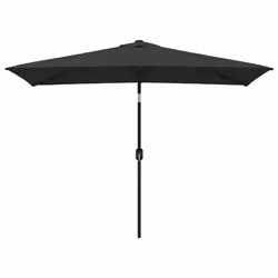 vidaXL Outdoor Parasol with Metal Pole Garden Umbrella Patio Balcony Parasol - black