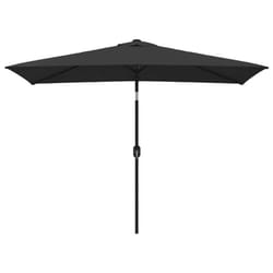 vidaXL Outdoor Parasol with Metal Pole Garden Umbrella Patio Balcony Parasol - black