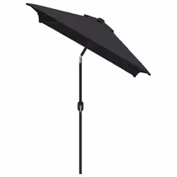 vidaXL Outdoor Parasol with Metal Pole Garden Umbrella Patio Balcony Parasol - black