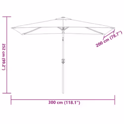vidaXL Outdoor Parasol with Metal Pole Garden Umbrella Patio Balcony Parasol - azure - Additional view 6