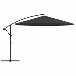 vidaXL Cantilever Umbrella with Aluminium Pole 350cm Black Outdoor Parasol - Additional view 2