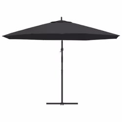 vidaXL Cantilever Umbrella with Aluminium Pole 350cm Black Outdoor Parasol - Additional view 4