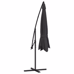 vidaXL Cantilever Umbrella with Aluminium Pole 350cm Black Outdoor Parasol - Additional view 5