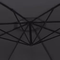 vidaXL Cantilever Umbrella with Aluminium Pole 350cm Black Outdoor Parasol - Additional view 6