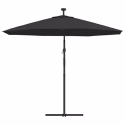 vidaXL Cantilever Garden Parasol with LED Lights and Steel Pole Umbrella Black - Additional view 6