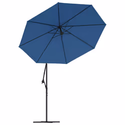 vidaXL Cantilever Garden Parasol with LED Lights and Steel Pole Umbrella Azure - Additional view 4