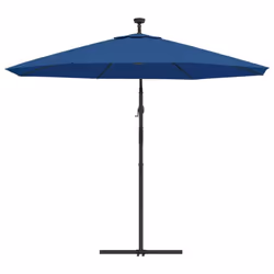 vidaXL Cantilever Garden Parasol with LED Lights and Steel Pole Umbrella Azure - Additional view 6