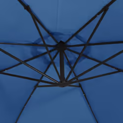 vidaXL Cantilever Garden Parasol with LED Lights and Steel Pole Umbrella Azure - Additional view 8