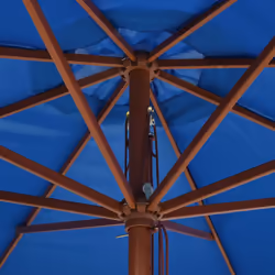 vidaXL Garden Parasol with Wooden Pole Sunshade Outdoor Umbrella Canopy Blue - Additional view 4