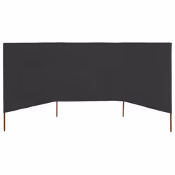 vidaXL 3-panel Wind Screen Fabric 80cm Anthracite Camping Windbreak Sun Screen