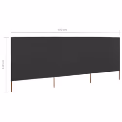vidaXL 3-panel Wind Screen Fabric 80cm Anthracite Camping Windbreak Sun Screen - Additional view 5