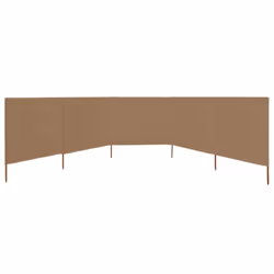 vidaXL 5-panel Wind Screen Fabric 160cm Taupe Sun Privacy Screen Breakers