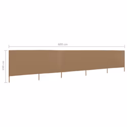 vidaXL 5-panel Wind Screen Fabric 160cm Taupe Sun Privacy Screen Breakers - Additional view 5