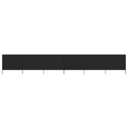 vidaXL 6-panel Wind Screen Fabric 80cm Black Camping Windbreak Sun Screen
