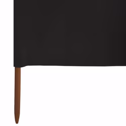 vidaXL 6-panel Wind Screen Fabric 80cm Black Camping Windbreak Sun Screen - Additional view 4