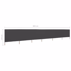 vidaXL 6-panel Wind Screen Fabric 120cm Anthracite Beach Shelter Sun Screen