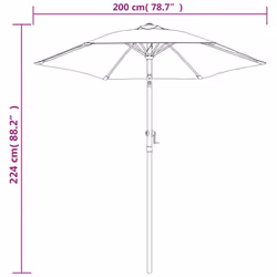 vidaXL Garden Parasol Sunshade Outdoor Umbrella Patio Canopy Green Aluminium - Additional view 7