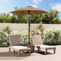 VidaXL Garden Parasol Taupe 200 x 224 cm Aluminum