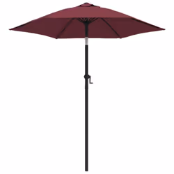 vidaXL Garden Parasol Sunshade Outdoor Umbrella Canopy Burgundy Aluminium - Additional view 2