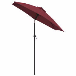 vidaXL Garden Parasol Sunshade Outdoor Umbrella Canopy Burgundy Aluminium - Additional view 3