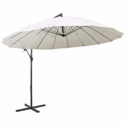 vidaXL Hanging Parasol White Aluminium Pole Outdoor Umbrella Sunshade Canopy