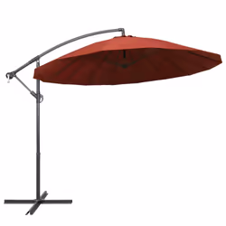 vidaXL Hanging Parasol Aluminium Pole Outdoor Umbrella Canopy Garden Sunshade - terracotta