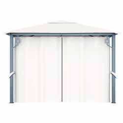 vidaXL Gazebo with Curtain 300x300cm Cream Aluminium Party Tent Canopy Shelter - Additional view 5