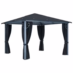 vidaXL Gazebo with Curtain 300x300cm Anthracite Aluminium Party Canopy Shelter - Additional view 9