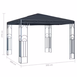 vidaXL Gazebo 300x300cm Anthracite Party Tent Canopy Marquee Pavilion Shelter