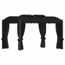 vidaXL Gazebo with Curtains Anthracite Steel Outdoor Patio Party Tents Canopy