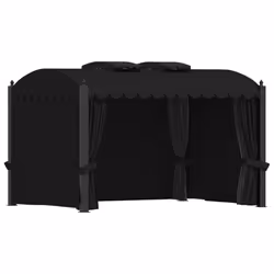 vidaXL Gazebo with Curtains Anthracite Steel Outdoor Patio Party Tents Canopy