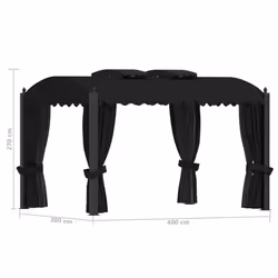 vidaXL Gazebo with Curtains Anthracite Steel Outdoor Patio Party Tents Canopy - Additional view 8